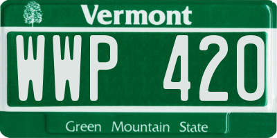 VT license plate WWP420