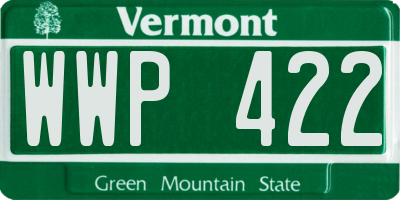 VT license plate WWP422
