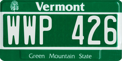 VT license plate WWP426