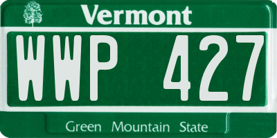 VT license plate WWP427