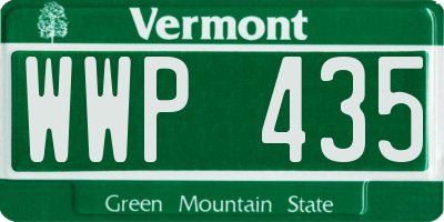 VT license plate WWP435