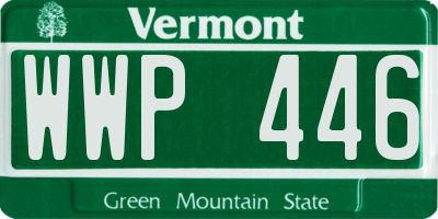 VT license plate WWP446