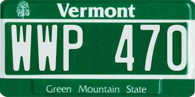 VT license plate WWP470