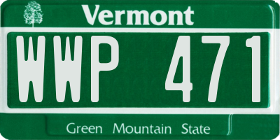 VT license plate WWP471