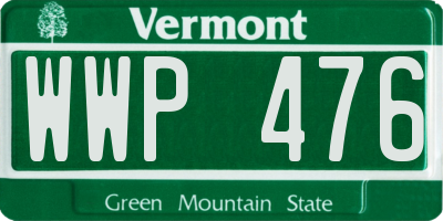 VT license plate WWP476