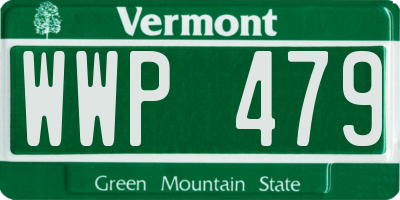 VT license plate WWP479