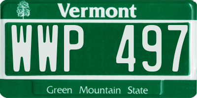 VT license plate WWP497