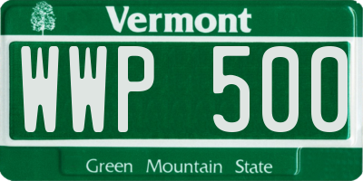 VT license plate WWP500