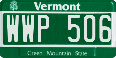 VT license plate WWP506