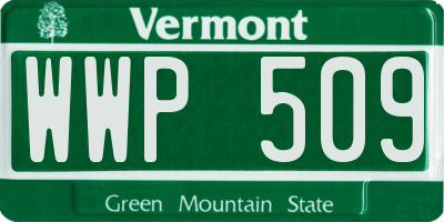VT license plate WWP509