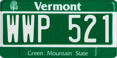 VT license plate WWP521