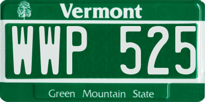 VT license plate WWP525