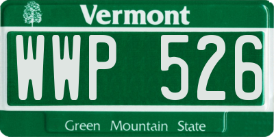 VT license plate WWP526