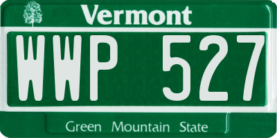 VT license plate WWP527