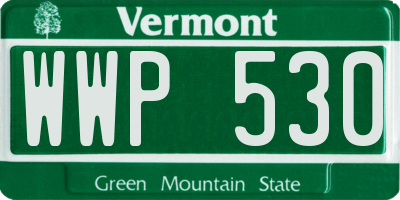 VT license plate WWP530