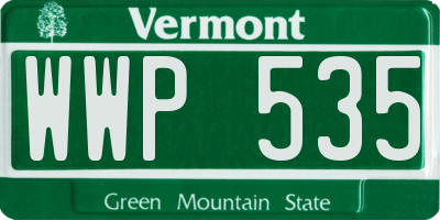 VT license plate WWP535