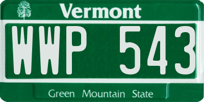 VT license plate WWP543