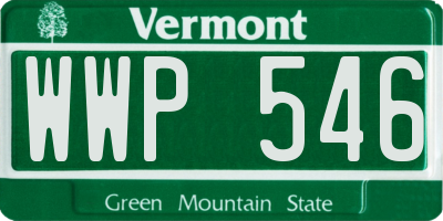 VT license plate WWP546