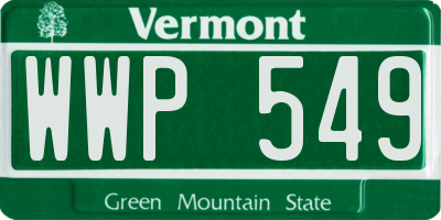 VT license plate WWP549