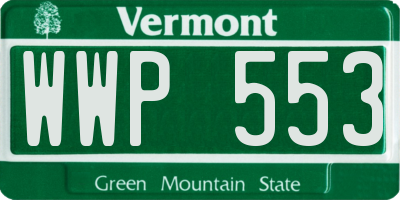 VT license plate WWP553