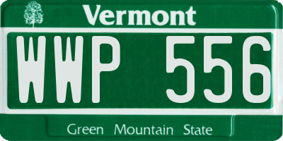 VT license plate WWP556