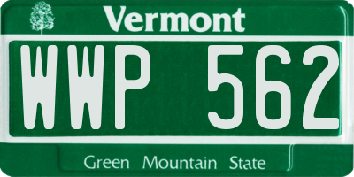 VT license plate WWP562