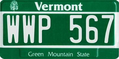 VT license plate WWP567