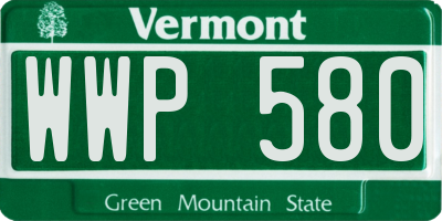 VT license plate WWP580