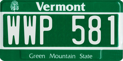 VT license plate WWP581