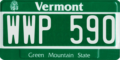 VT license plate WWP590