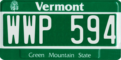 VT license plate WWP594