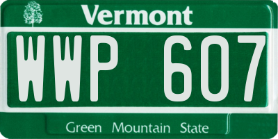 VT license plate WWP607