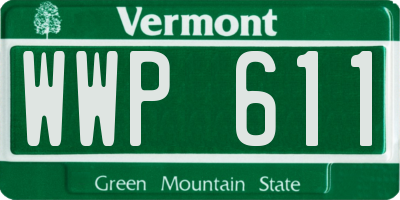 VT license plate WWP611