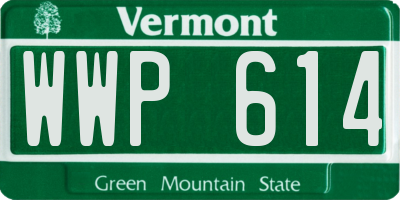 VT license plate WWP614