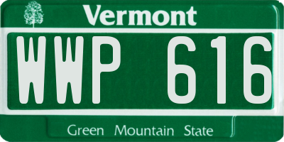 VT license plate WWP616