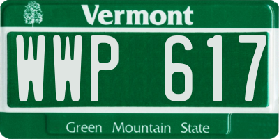 VT license plate WWP617