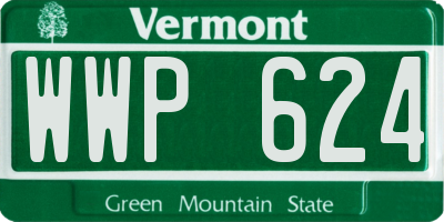 VT license plate WWP624