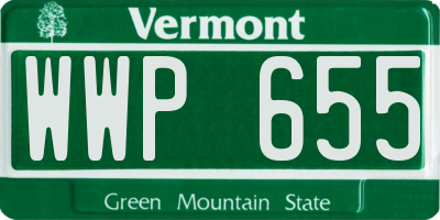 VT license plate WWP655