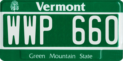 VT license plate WWP660