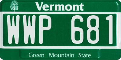 VT license plate WWP681