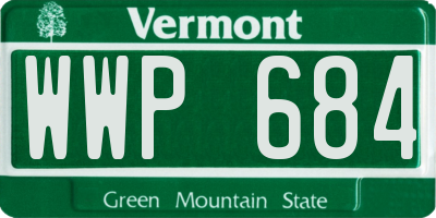 VT license plate WWP684