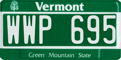 VT license plate WWP695