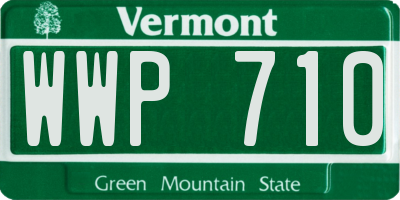 VT license plate WWP710