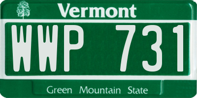 VT license plate WWP731