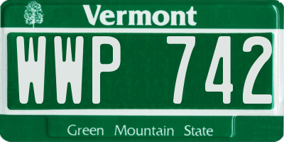 VT license plate WWP742