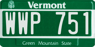 VT license plate WWP751