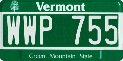 VT license plate WWP755