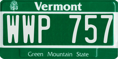 VT license plate WWP757