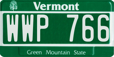 VT license plate WWP766