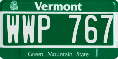 VT license plate WWP767